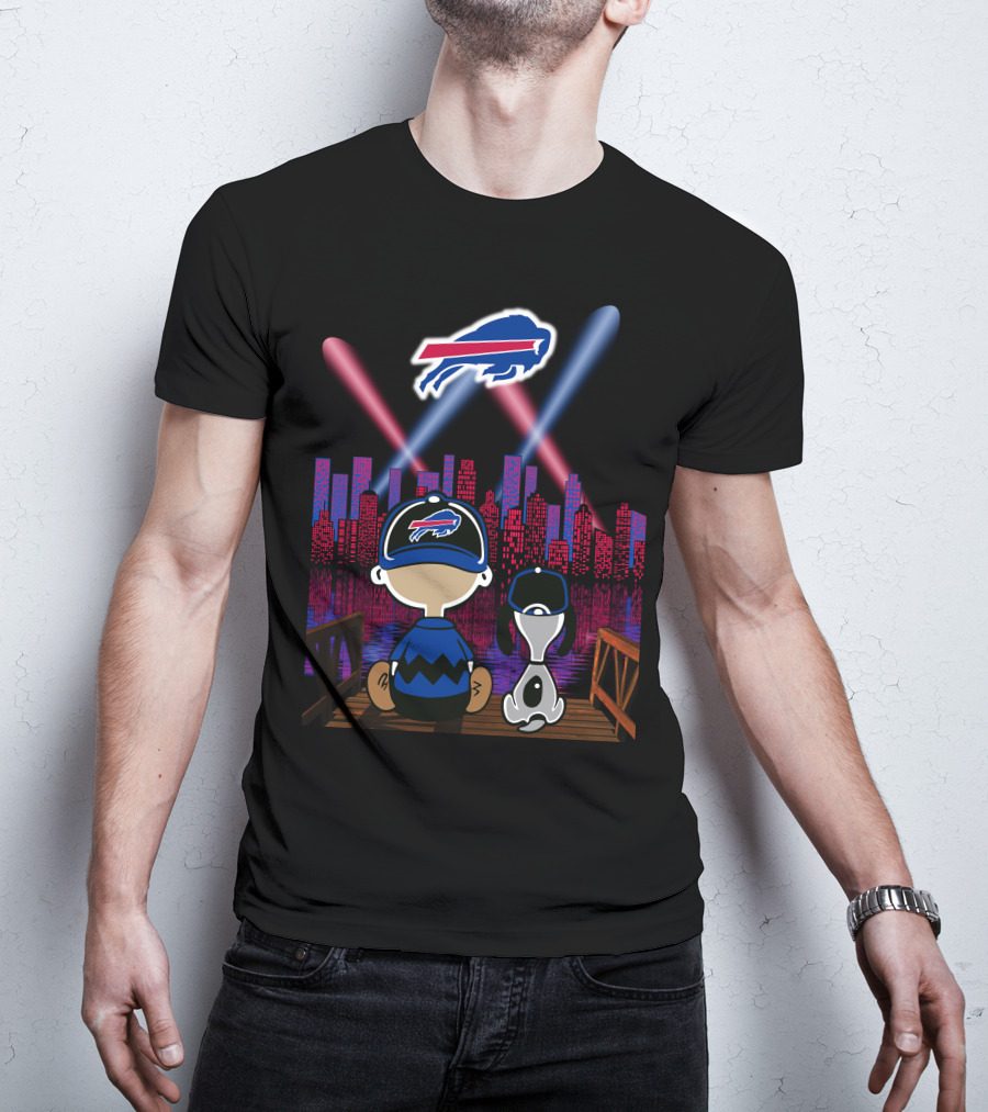 Buffalo Bills City Lights Night Skyline Fan Scene T-Shirt