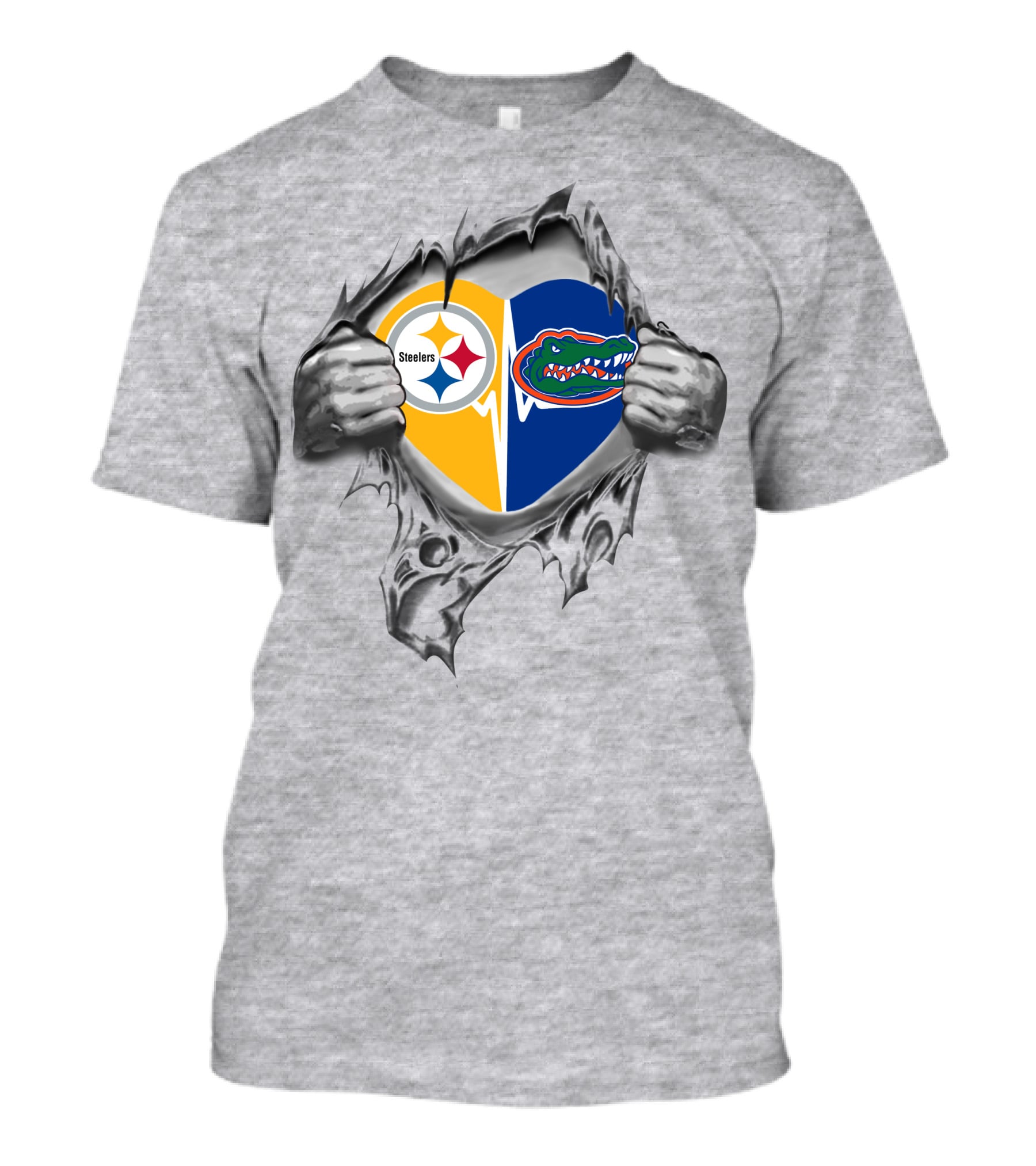 Steelers Florida Gators Heart Inside Rip T-Shirt