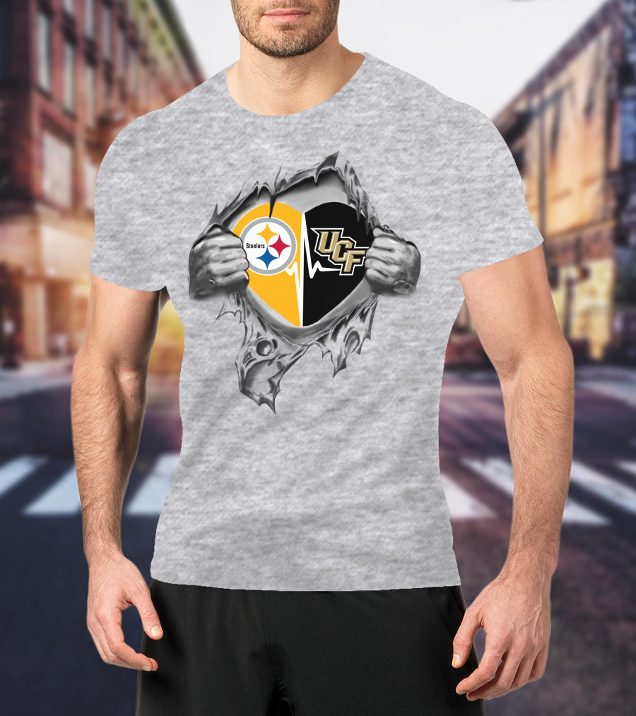 Steelers Ucf Knights Team Heart Fan Spirit T-Shirt