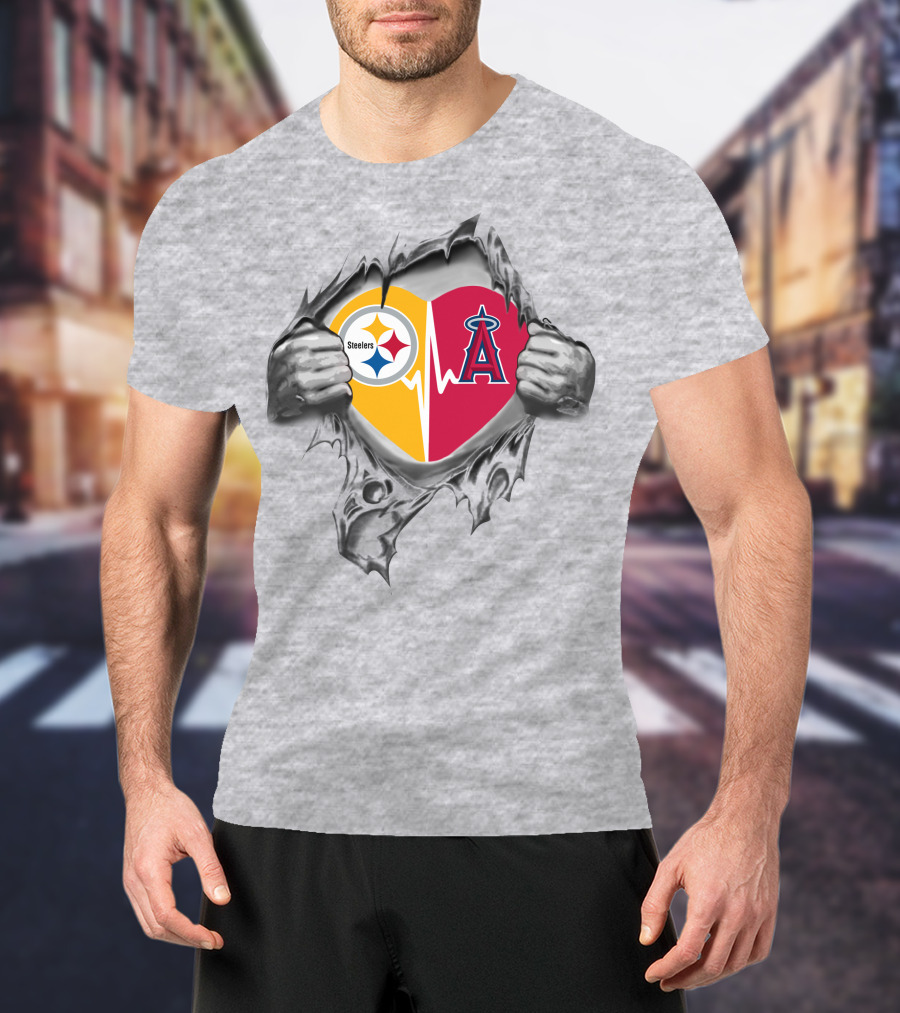 Steelers Los Angeles Angels Heartbeat T-Shirt