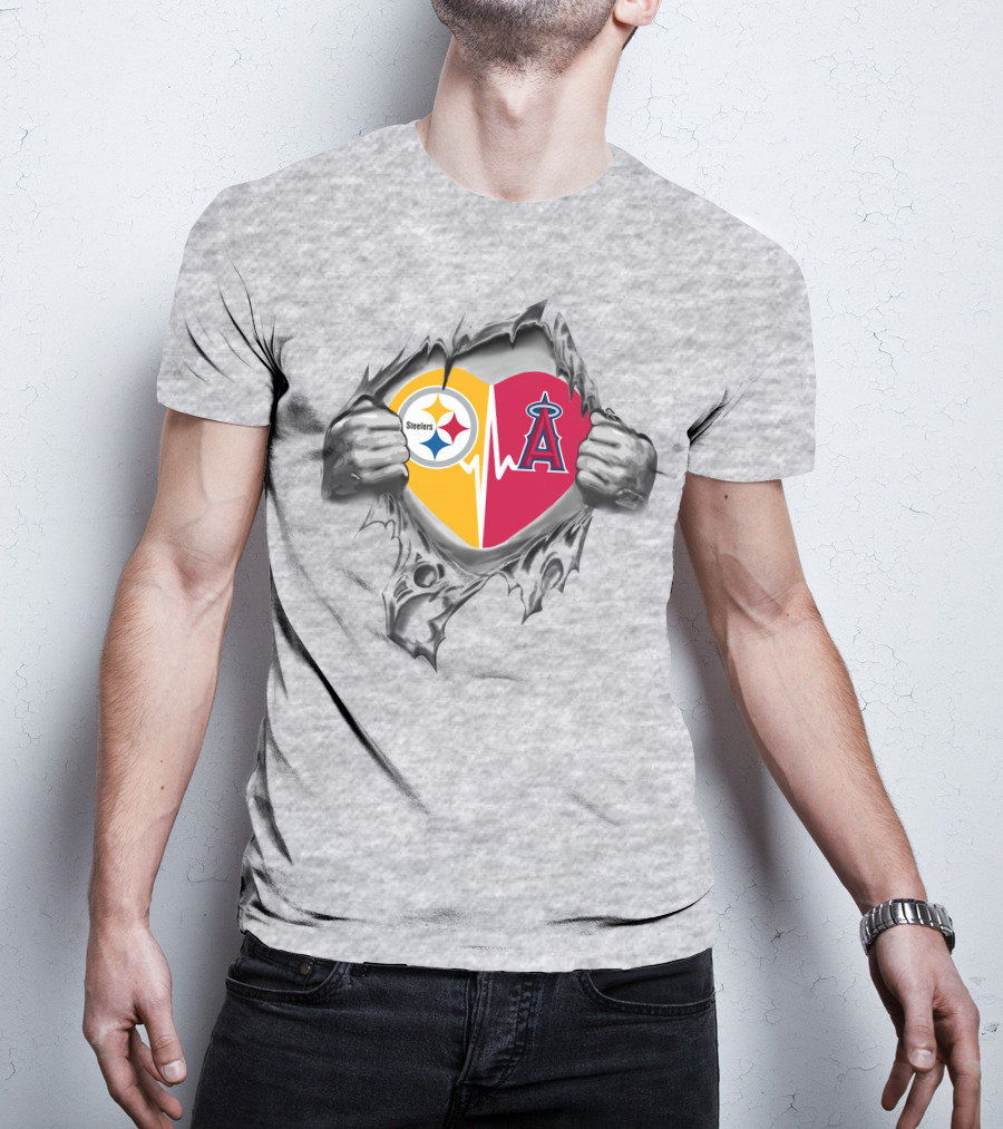Steelers Los Angeles Angels Heartbeat T-Shirt