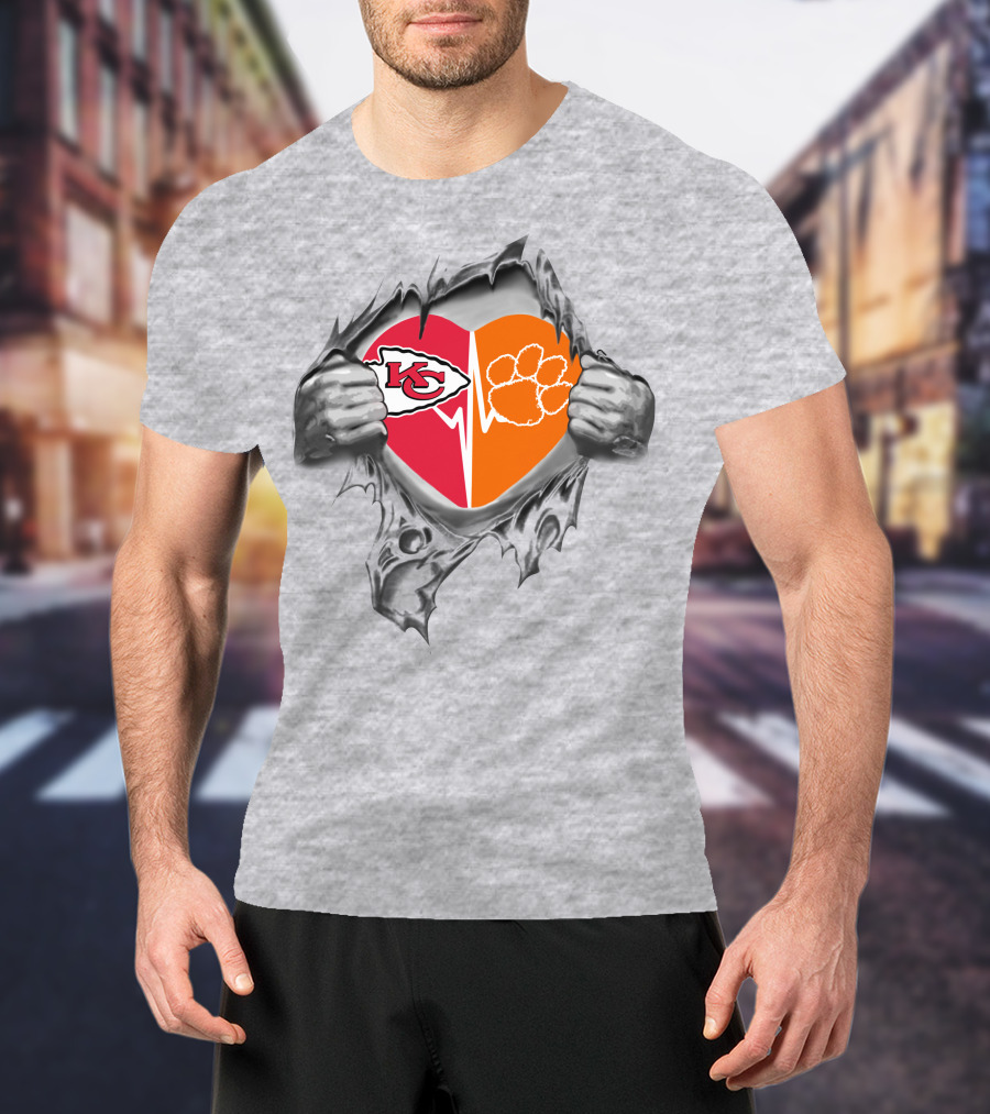 Chiefs Clemson Tigers Heartbeat Passion Loyal Spirit T-Shirt