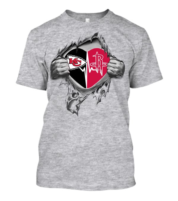 Chiefs Houston Rockets Heartbeat Dual Loyalty T-Shirt