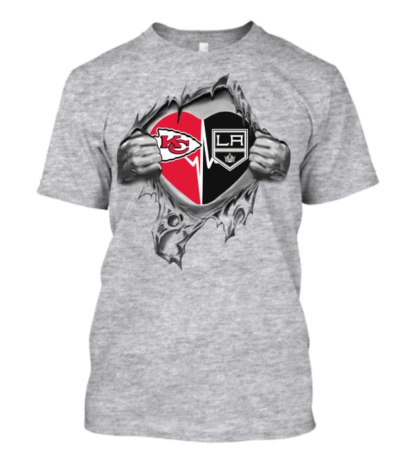 Chiefs La Kings Heart Logo Tear T-Shirt