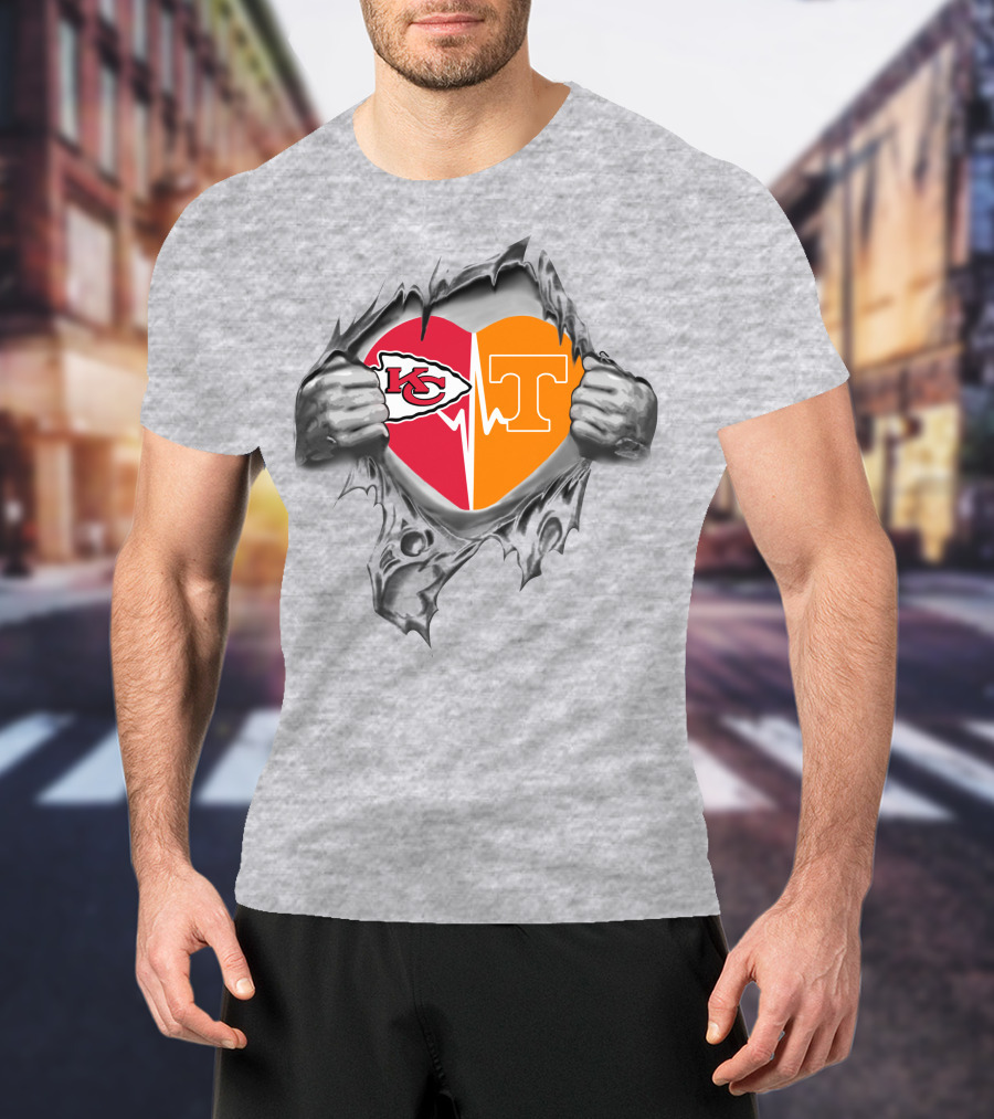 Chiefs Tennessee Volunteers Heart T-Shirt