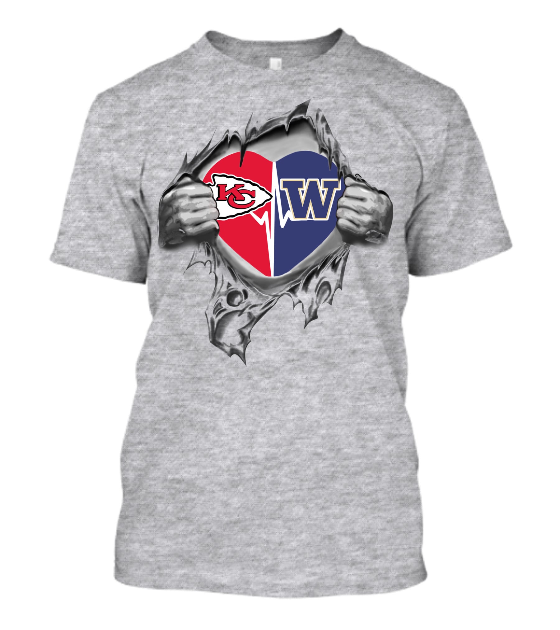 Kc Heart Logo Chiefs Washington Huskies It's In My Heart T-Shirt