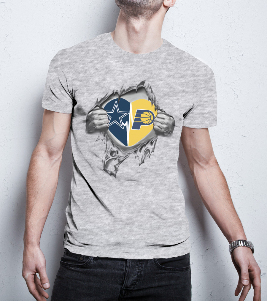 Cowboys Indiana Pacers Heart Logo Fusion T-Shirt