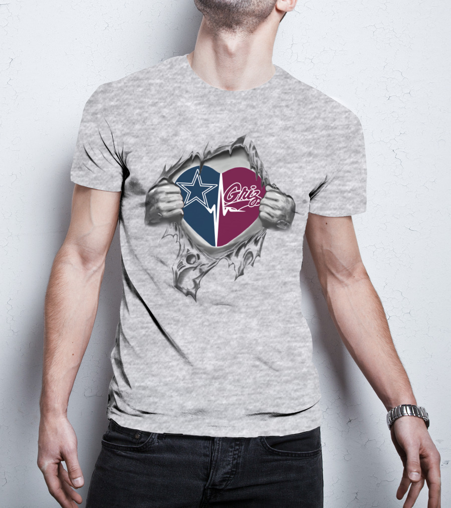 Cowboys Griz Heart Split T-Shirt