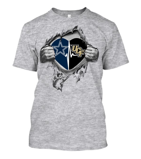 Cowboys Ucf Knights Heartbeat Logo Blend T-Shirt