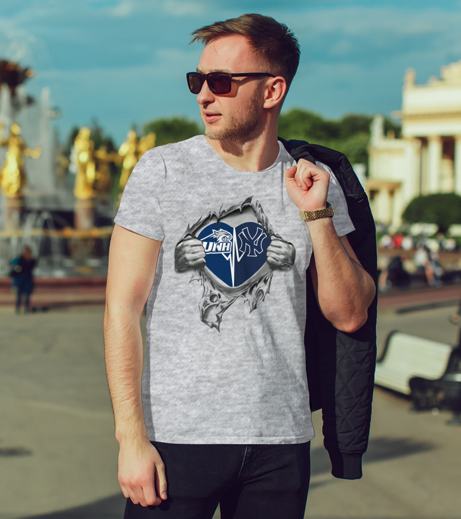 Unh Wildcats Yankees Heart Inside Passion T-Shirt