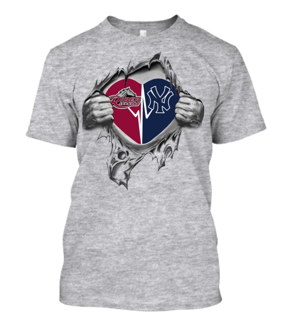 Yankees Rider Broncos Heart Unites Team Spirit T-Shirt
