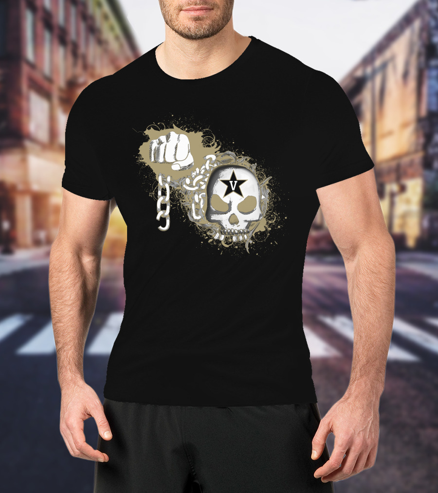 Vanderbilt Commodores Skull And Fist With Star T-Shirt