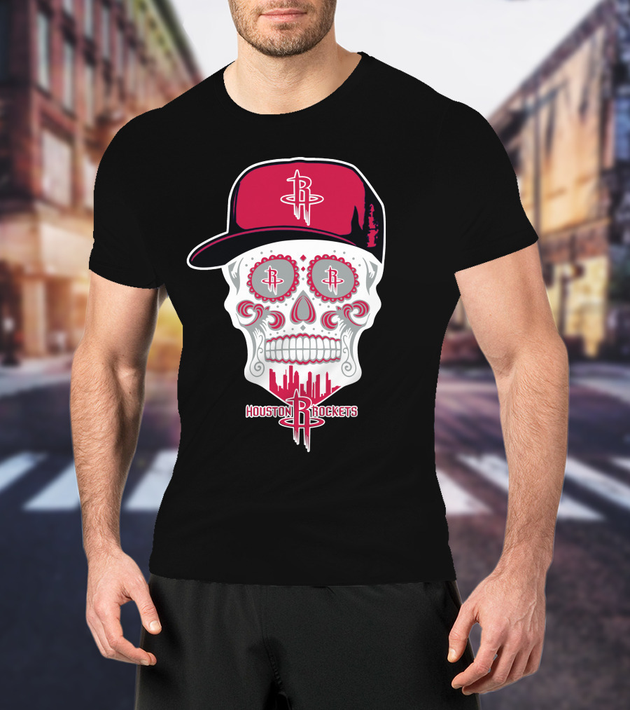 Houston Rockets Skull Cap T-Shirt