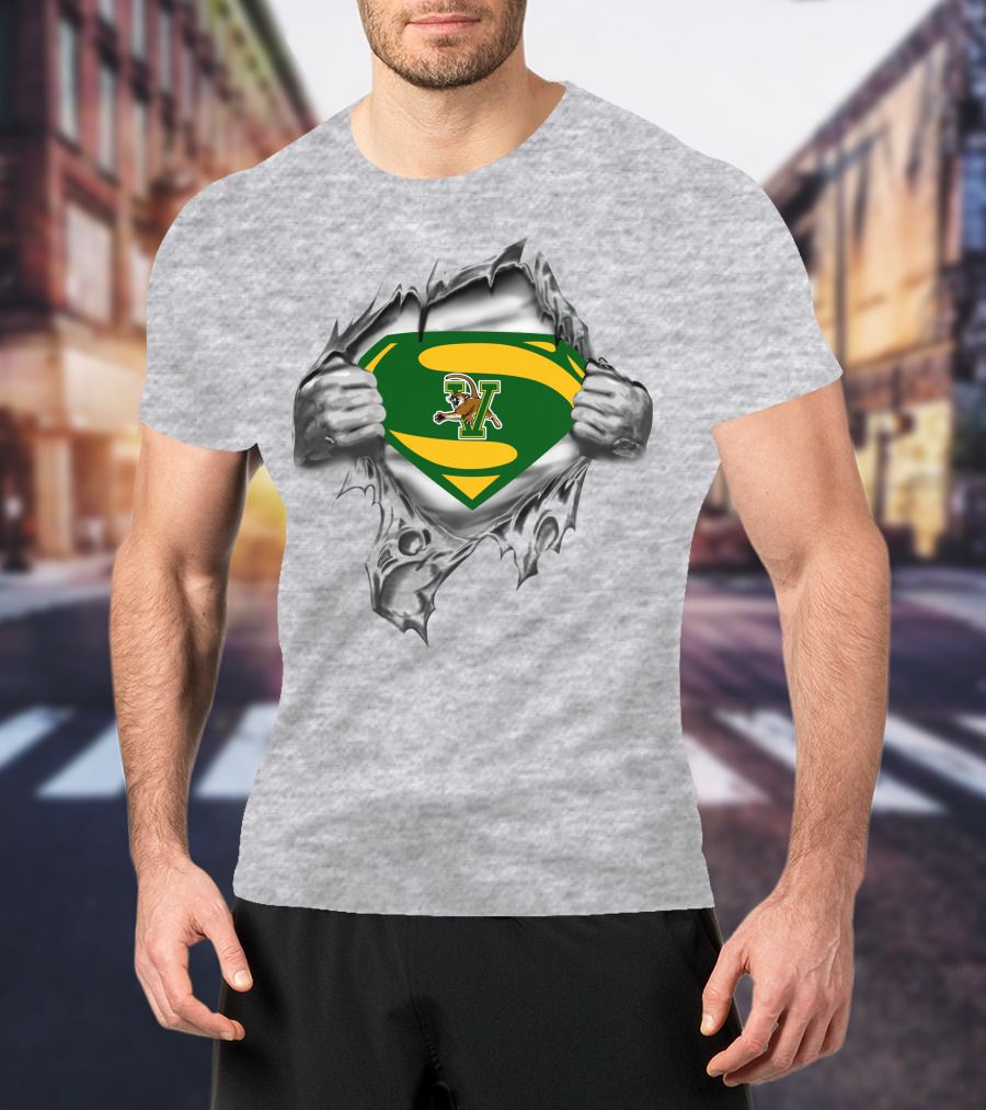 Vermont Catamounts Superman Logo Tear Open T-Shirt