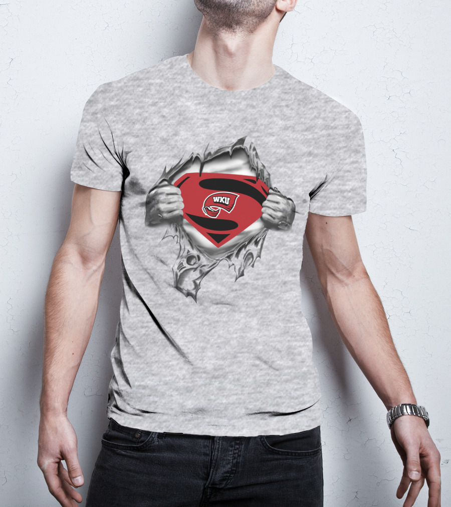 Wku Western Kentucky Hilltoppers Superman Logo Tear T-Shirt