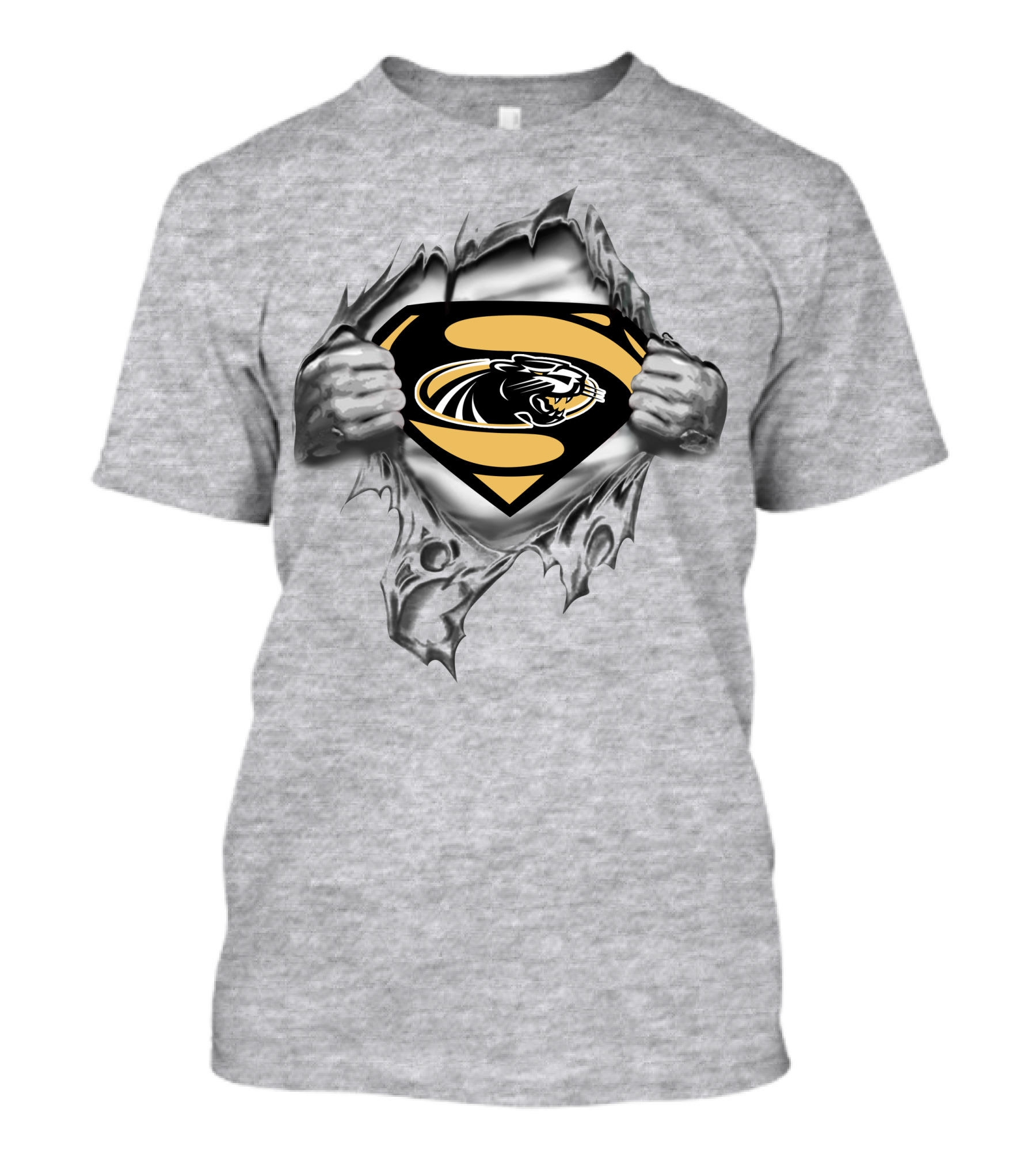Milwaukee Panthers Superman Logo Silver Panther T-Shirt