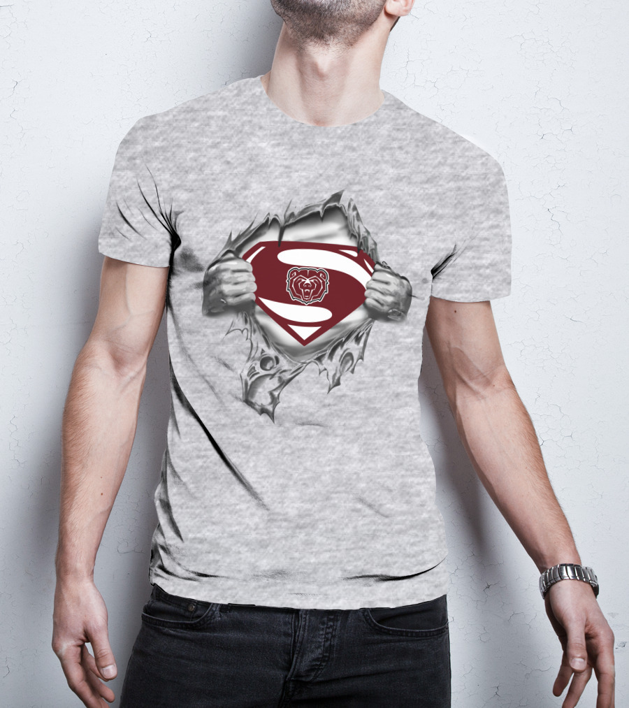Missouri State Bears Superman Logo Rip T-Shirt