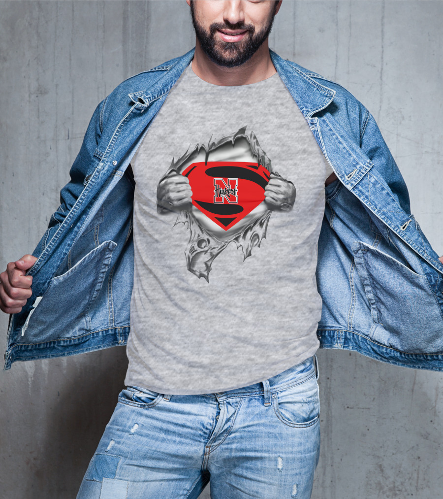 Superman Nebraska Cornhuskers 282 Emblem Strength T-Shirt