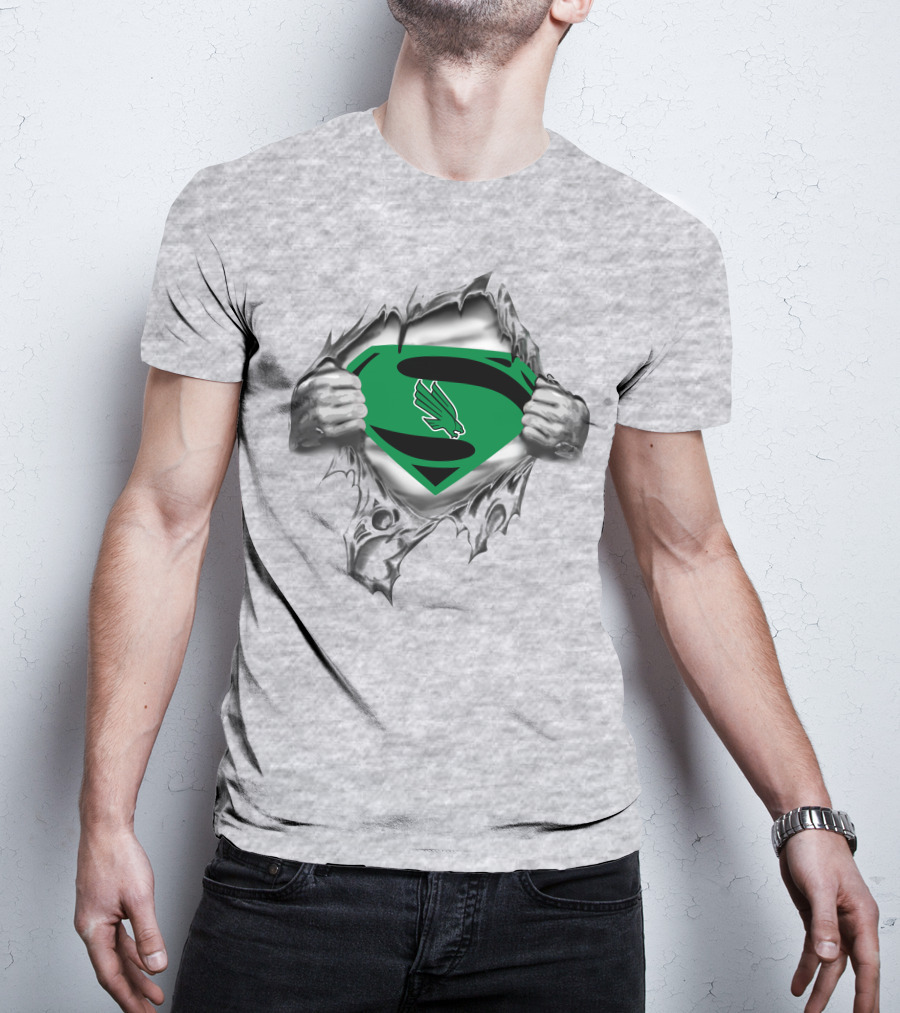 North Texas Mean Green Superman Logo Eagle T-Shirt