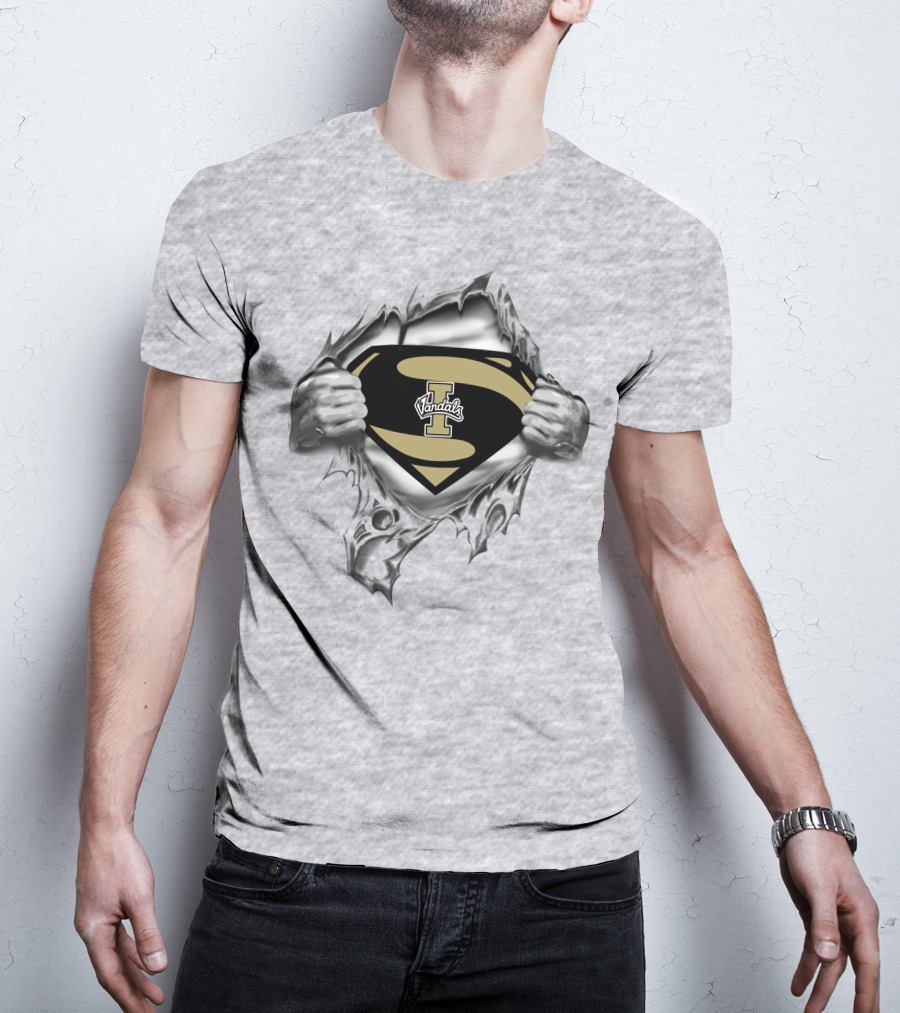 Idaho Vandals Superman Logo Rip T-Shirt