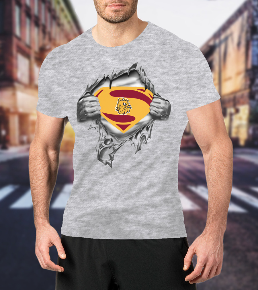 Duluth Bulldogs Superman Logo Inside Torn Chest T-Shirt