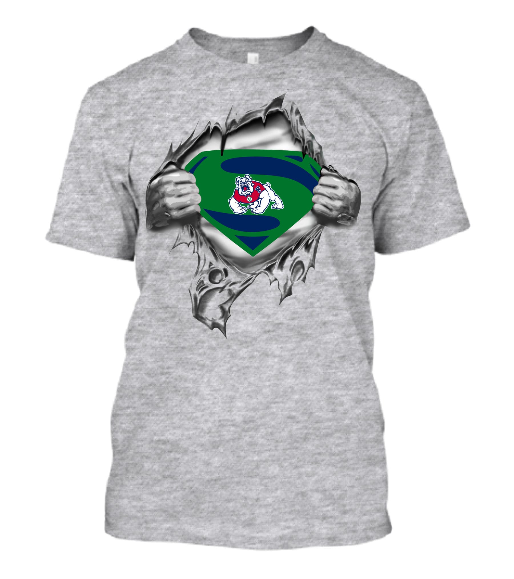 Fresno State Bulldogs Superman Logo Bulldog T-Shirt