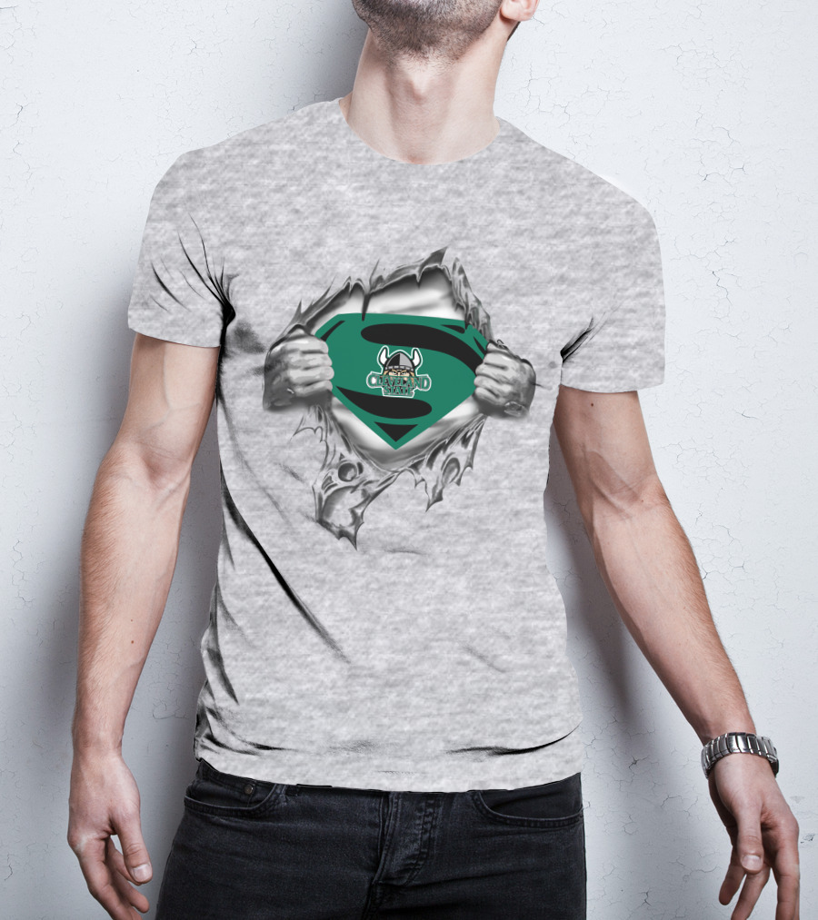 Cleveland St Vikings Superman Logo Ripped Chest T-Shirt