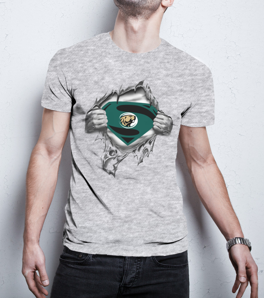 Bemidji State Beavers Superman Logo Torn Shirt T-Shirt