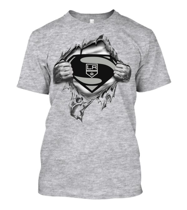 Los Angeles Kings La Superman Logo Pulled Open T-Shirt