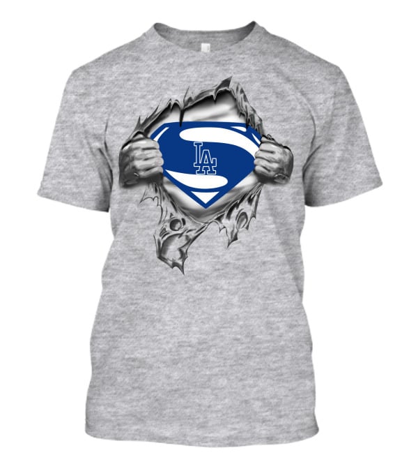 Los Angeles Dodgers Superman Emblem 16-Front T-Shirt
