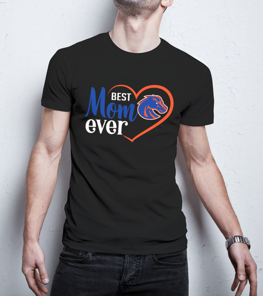 Best Mom Ever Boise State Broncos Heart T-Shirt