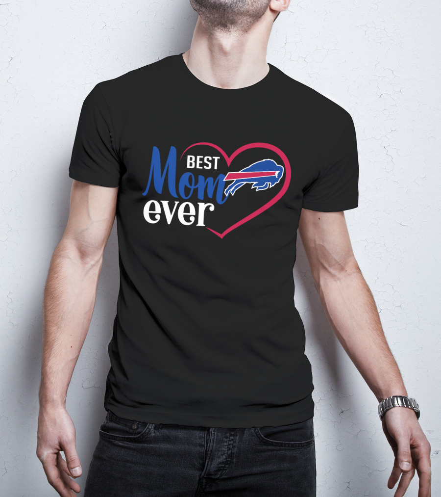 Buffalo Bills Best Mom Ever Heart T-Shirt