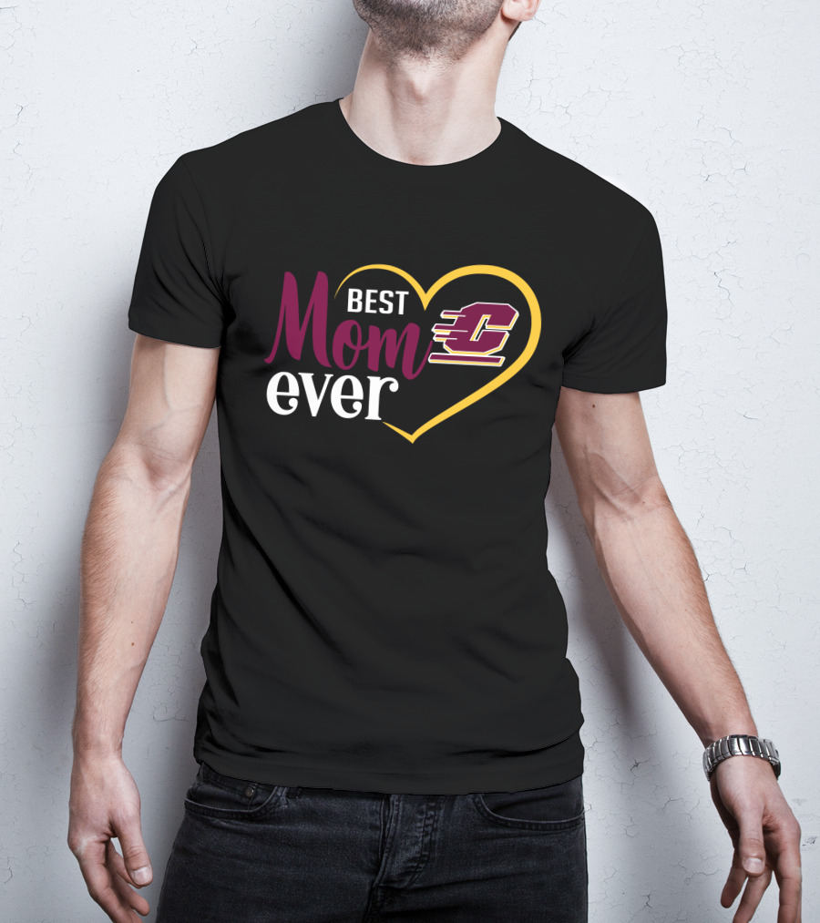 Central Michigan Chippewas Best Mom Ever Heart T-Shirt