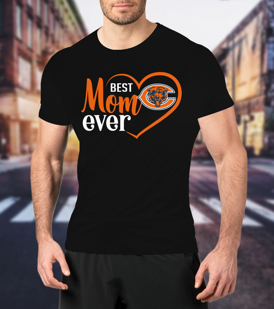 Chicago Bears Best Mom Ever Heart T-Shirt