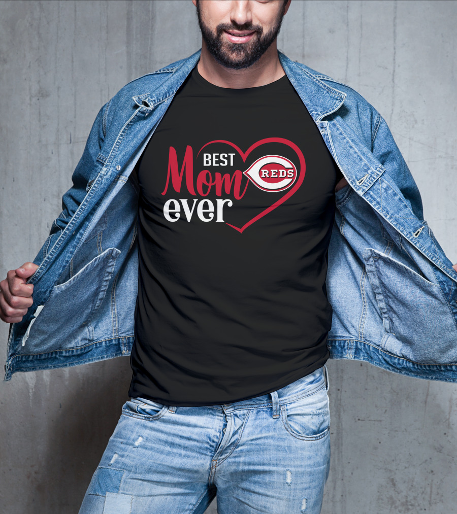 Cincinnati Reds Best Mom Ever Heart T-Shirt
