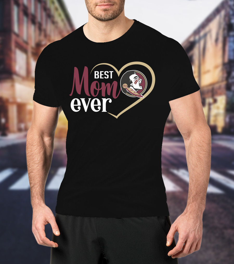 Florida State Seminoles Best Mom Ever Heart T-Shirt