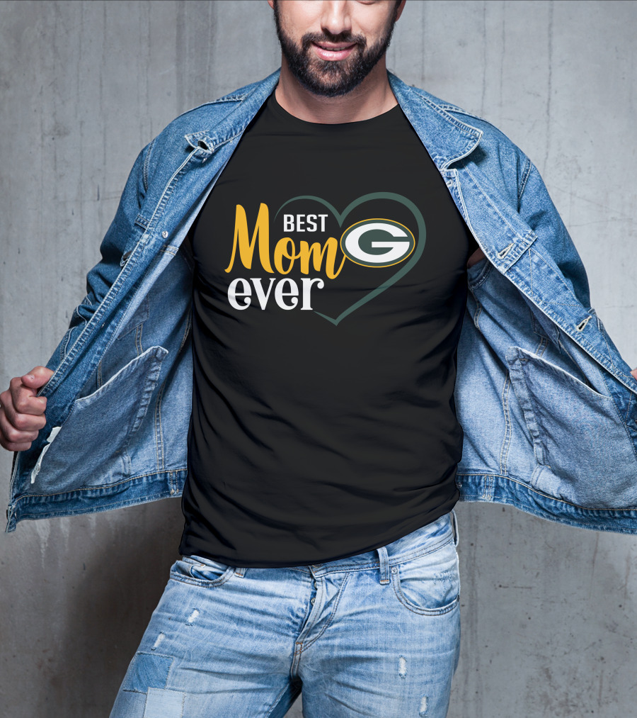 Green Bay Packers Best Mom Ever Heart T-Shirt