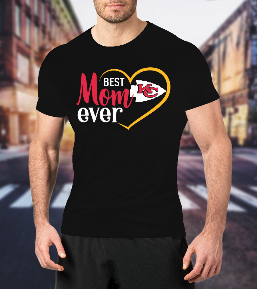 Best Mom Ever Kansas City Chiefs Heart T-Shirt