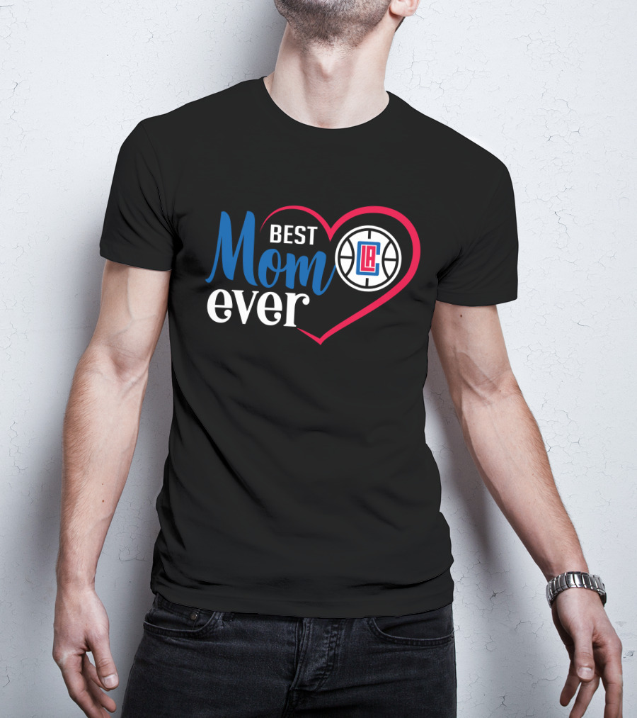 La Clippers Best Mom Ever Basketball Heart T-Shirt