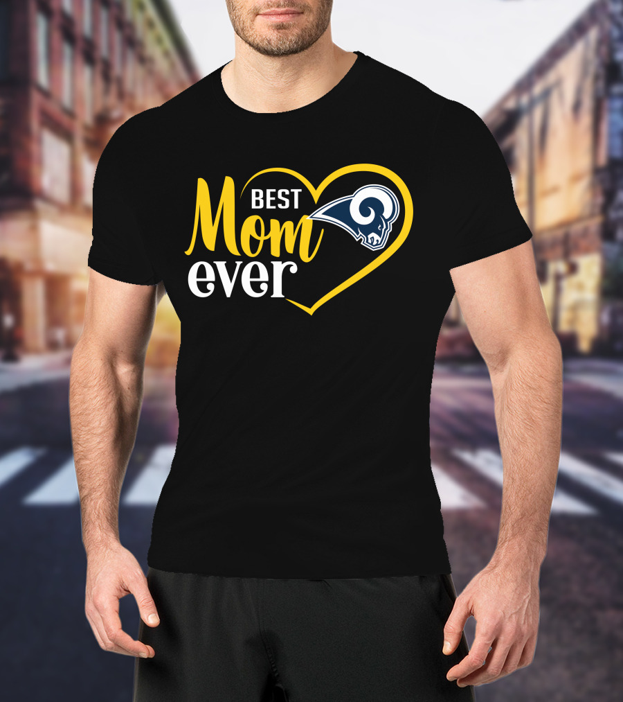 Los Angeles Rams Best Mom Ever Heart T-Shirt