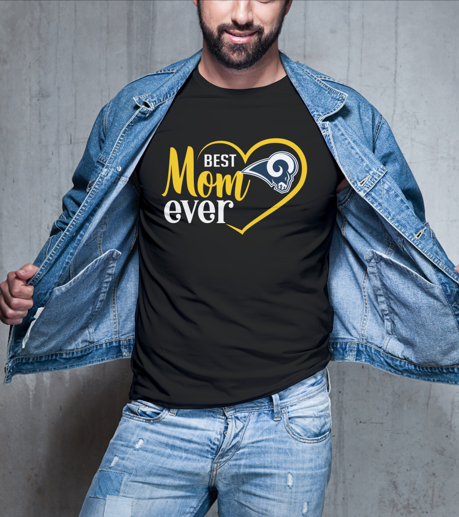 Los Angeles Rams Best Mom Ever Heart T-Shirt