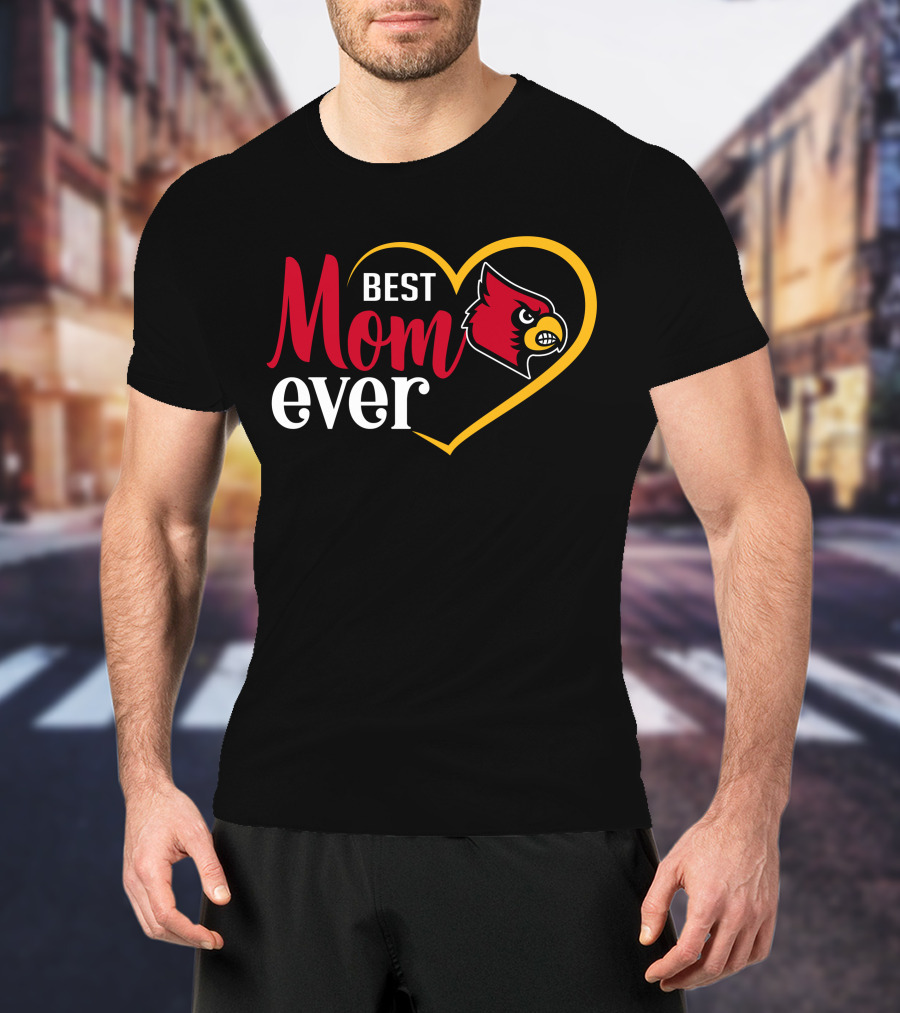 Louisville Cardinals Best Mom Ever Heart T-Shirt