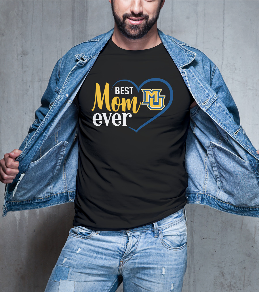 Marquette Golden Eagles Best Mom Ever Heart T-Shirt