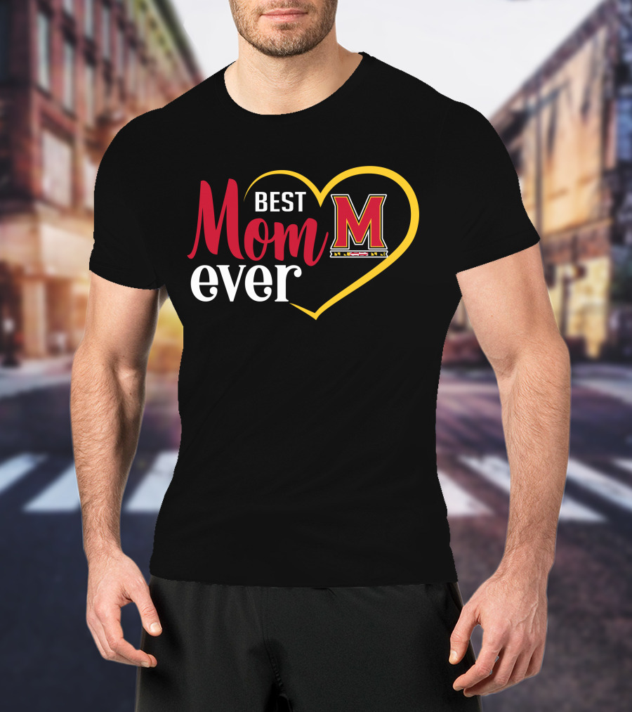 Maryland Terrapins Best Mom Ever Heart T-Shirt
