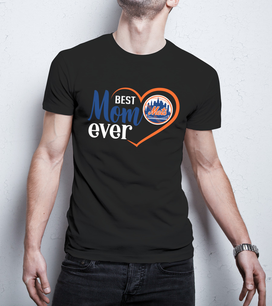 New York Mets Best Mom Ever Heart T-Shirt