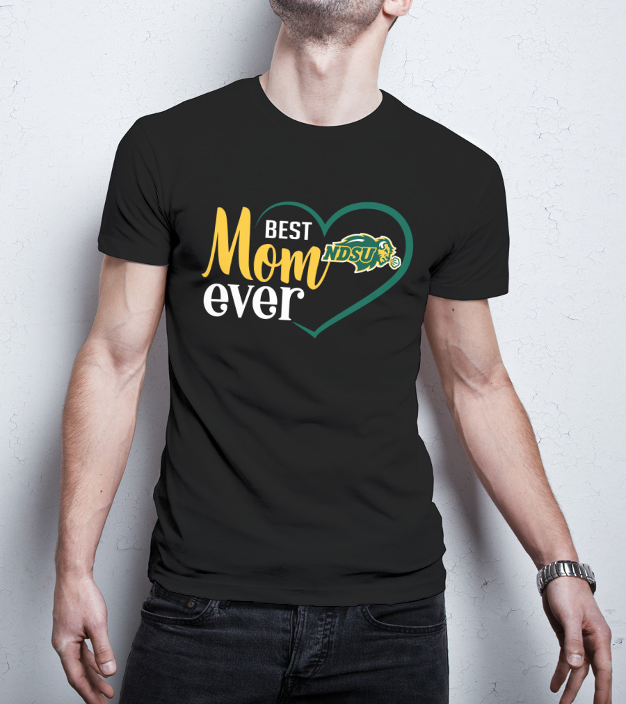 Best Mom Ever Ndsu Bison Heart T-Shirt