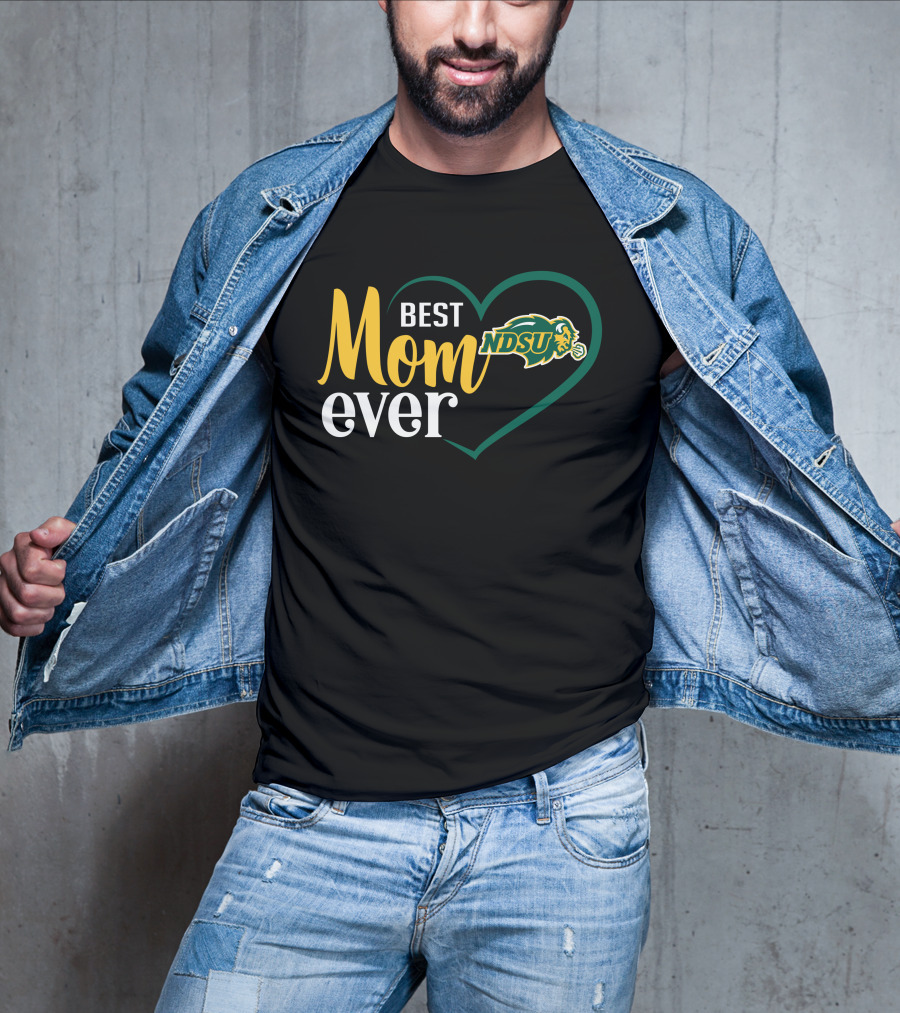 Best Mom Ever Ndsu Bison Heart T-Shirt