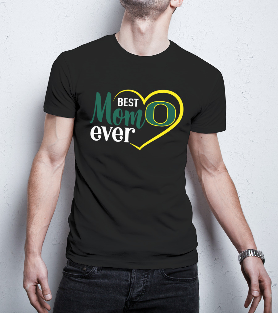 Oregon Ducks Best Mom Ever Heart O T-Shirt