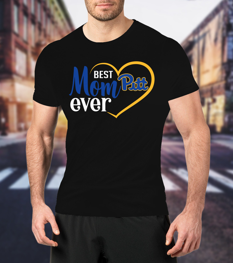 Best Mom Ever Pitt Panthers Heart T-Shirt