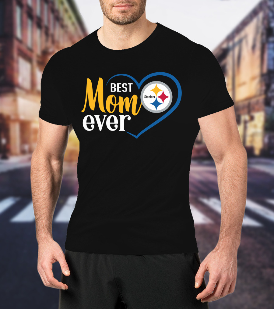 Pittsburgh Steelers Best Mom Ever Heart T-Shirt